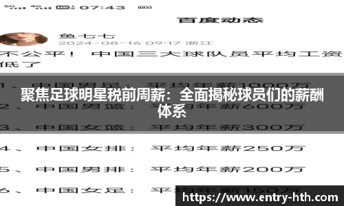 聚焦足球明星税前周薪：全面揭秘球员们的薪酬体系